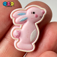 Bunny Rabbit Flat Back White Belly Charms 3 Colors Cabochons 10Pcs Playcode3 Llc Pink (10 Pieces)
