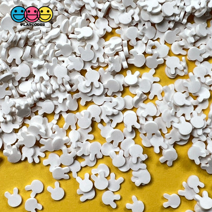 Bunny White Rabbit Heads Fimo Mix Faux Sprinkle Fake Bake Confetti Easter Funfetti