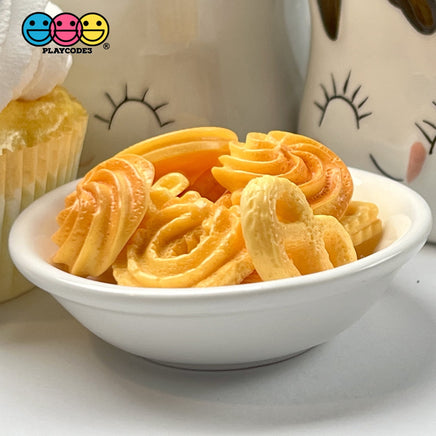 Butter Cookies Danish Faux Food Flatback Charms Cabochons Fake Dessert Cookie 12 Pcs Charm