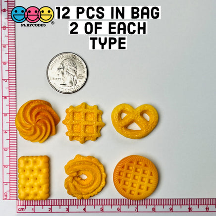 Butter Cookies Danish Faux Food Flatback Charms Cabochons Fake Dessert Cookie 12 Pcs Charm