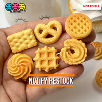 Butter Cookies Danish Faux Food Flatback Charms Cabochons Fake Dessert Cookie 12 Pcs Charm