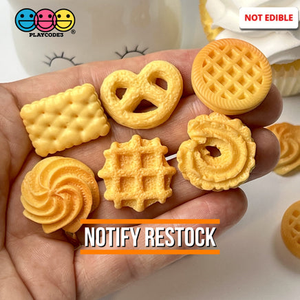 Butter Cookies Danish Faux Food Flatback Charms Cabochons Fake Dessert Cookie 12 Pcs Charm