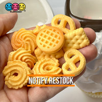 Butter Cookies Danish Faux Food Flatback Charms Cabochons Fake Dessert Cookie 12 Pcs Charm