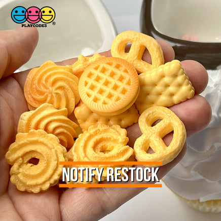 Butter Cookies Danish Faux Food Flatback Charms Cabochons Fake Dessert Cookie 12 Pcs Charm