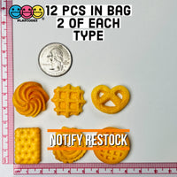 Butter Cookies Danish Faux Food Flatback Charms Cabochons Fake Dessert Cookie 12 Pcs Charm