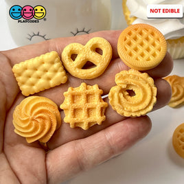 Butter Cookies Danish Faux Food Flatback Charms Cabochons Fake Dessert Cookie 12 Pcs Charm