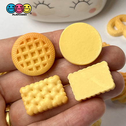 Butter Cookies Danish Faux Food Flatback Charms Cabochons Fake Dessert Cookie 12 Pcs Charm