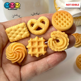 Butter Cookies Danish Faux Food Flatback Charms Cabochons Fake Dessert Cookie 12 Pcs Charm