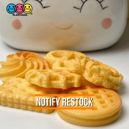 Butter Cookies Danish Faux Food Flatback Charms Cabochons Fake Dessert Cookie 12 Pcs Charm