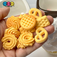 Butter Cookies Danish Faux Food Flatback Charms Cabochons Fake Dessert Cookie 12 Pcs Charm