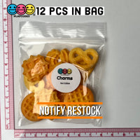 Butter Cookies Danish Faux Food Flatback Charms Cabochons Fake Dessert Cookie 12 Pcs Charm