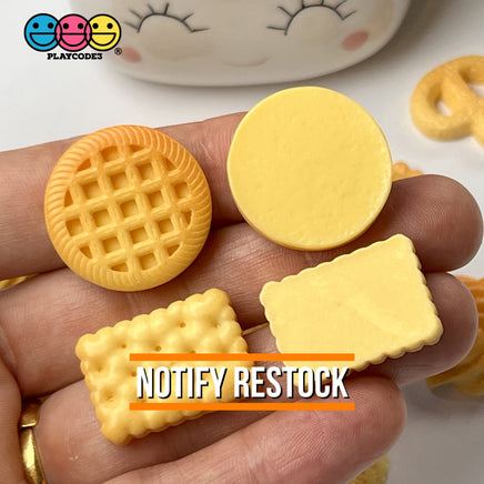 Butter Cookies Danish Faux Food Flatback Charms Cabochons Fake Dessert Cookie 12 Pcs Charm