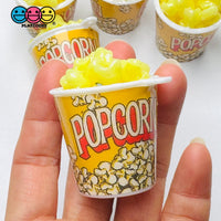 Buttered Popcorn Movie Buckets Charms Cabochon Fake Food 5 pcs Charm