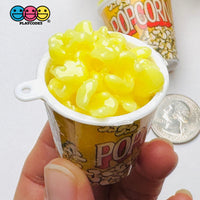 Buttered Popcorn Movie Buckets Charms Cabochon Fake Food 5 pcs Charm