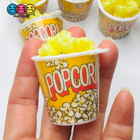 Buttered Popcorn Movie Buckets Charms Cabochon Fake Food 5 pcs Charm