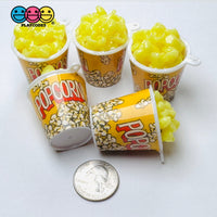 Buttered Popcorn Movie Buckets Charms Cabochon Fake Food 5 pcs Charm