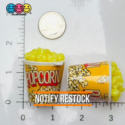 Buttered Popcorn Movie Buckets Charms Cabochon Fake Food 5 pcs Charm