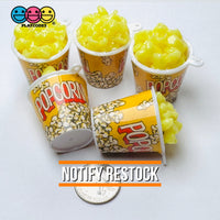 Buttered Popcorn Movie Buckets Charms Cabochon Fake Food 5 pcs Charm