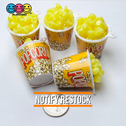Buttered Popcorn Movie Buckets Charms Cabochon Fake Food 5 pcs Charm