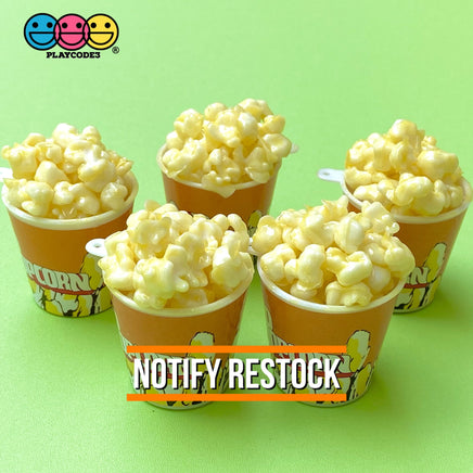 Buttered Popcorn Cup 3D Charms Cabochon 5Pcs Charm