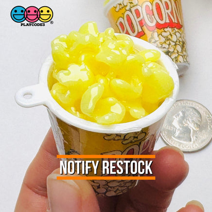 Buttered Popcorn Movie Buckets Charms Cabochon Fake Food 5 pcs Charm
