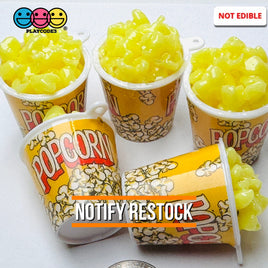Buttered Popcorn Movie Buckets Charms Cabochon Fake Food 5 pcs Charm