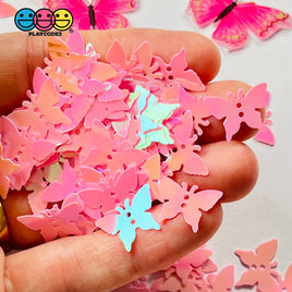 Butterfly Glitters Iridescent Pink With Holes Shaker Card Filler Glitter Butterflies Decoden