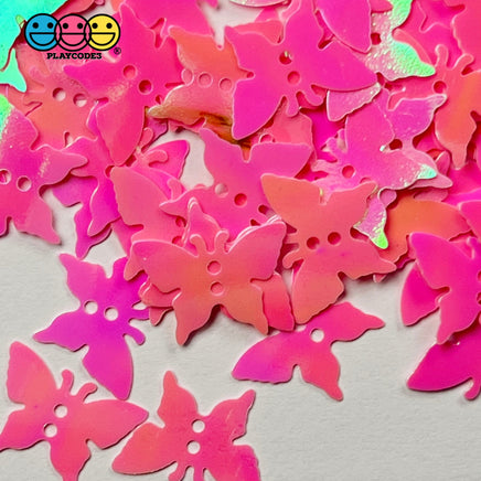 Butterfly Glitters Iridescent Pink With Holes Shaker Card Filler Glitter Butterflies Decoden
