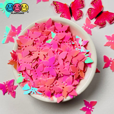 Butterfly Glitters Iridescent Pink With Holes Shaker Card Filler Glitter Butterflies Decoden