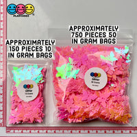 Butterfly Glitters Iridescent Pink With Holes Shaker Card Filler Glitter Butterflies Decoden
