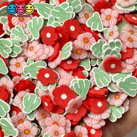 Cactus Tree Blossom Flower Fake Clay Sprinkles Fimo Decoden Jimmies Funfetti Playcode3 Llc 10 Grams