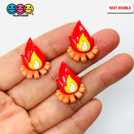 Camp Fire Flame Flatback Charms Camping Craft Supply 10pcs - Fake Food