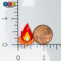 Camp Fire Flame Flatback Charms Camping Craft Supply 10pcs - Fake Food