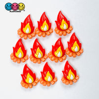 Camp Fire Flame Flatback Charms Camping Craft Supply 10pcs - Fake Food