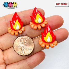 Camp Fire Flame Flatback Charms Camping Craft Supply 10pcs - Fake Food