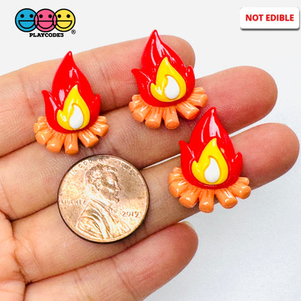 Camp Fire Flame Flatback Charms Camping Craft Supply 10pcs - Fake Food