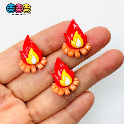 Camp Fire Flame Flatback Charms Camping Craft Supply 10pcs - Fake Food