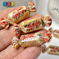 Candy Bar Snack Chocolate Caramel Cookie Mini Flatback Charm Fake Food Cabochons Charms 10 Pcs