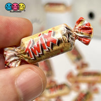 Candy Bar Snack Chocolate Caramel Cookie Mini Flatback Charm Fake Food Cabochons Charms 10 Pcs