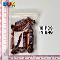 Candy Snack Chocolate Caramel Mini Flatback Charm Faux Food Cabochons Charms 10 Pcs
