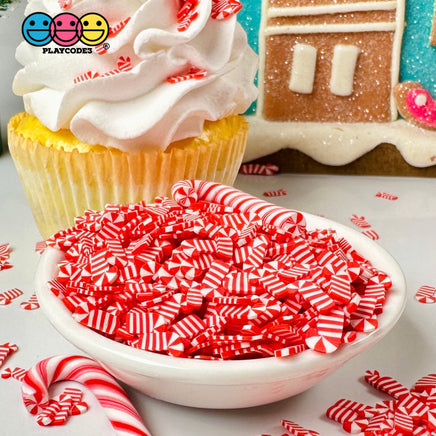 Candy Cane Peppermint Christmas Fimo Slice Fake Clay Sprinkles Funfetti 10Mm Playcode3 Llc Sprinkle
