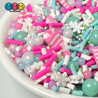Candy Cane Pink Christmas Paradise Fimo Snowflake Beads Fake Clay Sprinkles Playcode3 Llc 10 Grams