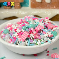 Candy Cane Pink Christmas Paradise Fimo Snowflake Beads Fake Clay Sprinkles Playcode3 Llc Sprinkle