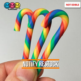 Candy Cane Rainbow Colors Swirl Fake Food Charm Resin Bake Cabochons 10 Pcs Playcode3 Llc