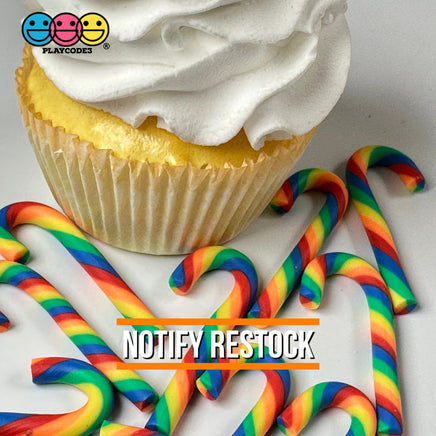 Candy Cane Rainbow Colors Swirl Fake Food Charm Resin Bake Cabochons 10 Pcs Playcode3 Llc