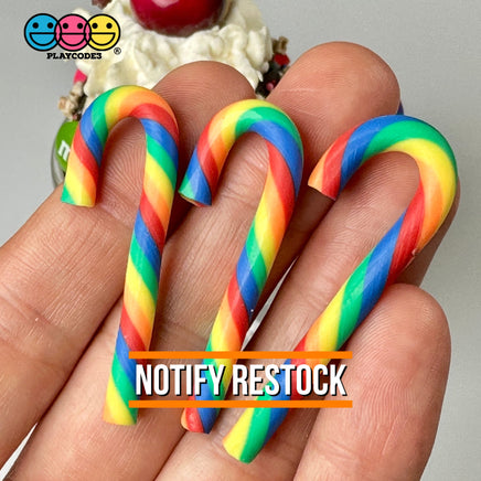 Candy Cane Rainbow Colors Swirl Fake Food Charm Resin Bake Cabochons 10 Pcs Playcode3 Llc