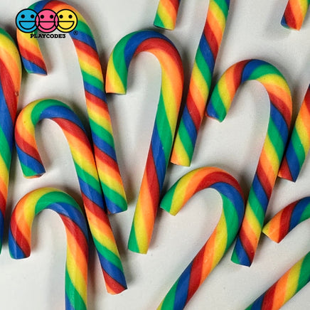 Candy Cane Rainbow Colors Swirl Fake Food Charm Resin Bake Cabochons 10 Pcs Playcode3 Llc