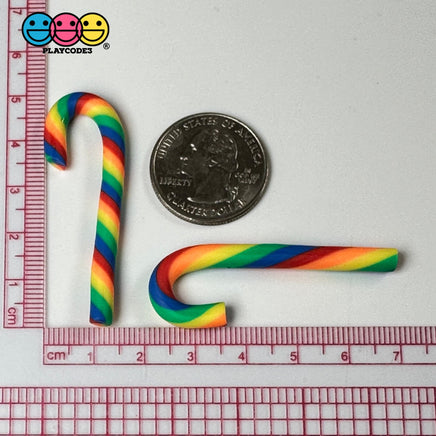 Candy Cane Rainbow Colors Swirl Fake Food Charm Resin Bake Cabochons 10 Pcs Playcode3 Llc