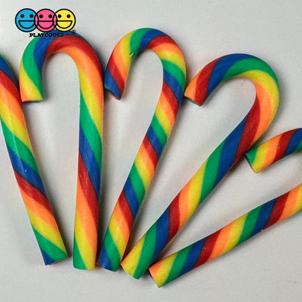 Candy Cane Rainbow Colors Swirl Fake Food Charm Resin Bake Cabochons 10 Pcs Playcode3 Llc