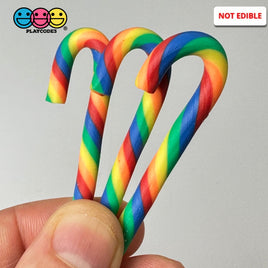 Candy Cane Rainbow Colors Swirl Fake Food Charm Resin Bake Cabochons 10 Pcs Playcode3 Llc
